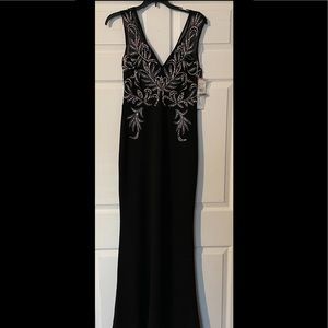 Aidan Mattox Black Long Elegant Dress